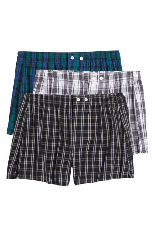 Nordstrom 3-pack Classic Fit Boxers In Grey Jones Plaid Multi