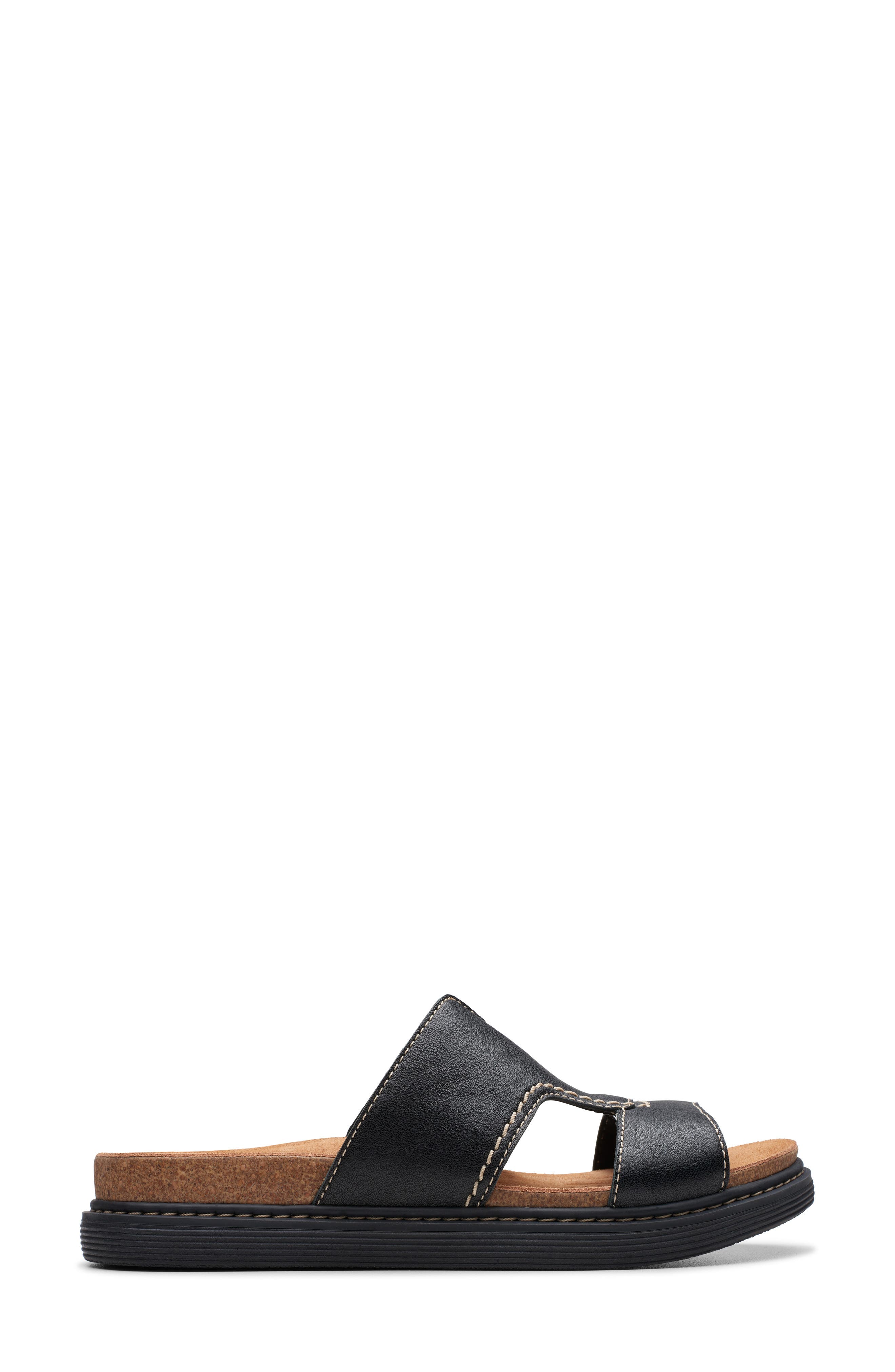 Clarks<sup>®</sup> Arwell Walk Slide Sandal, Alternate, color, Black Leather