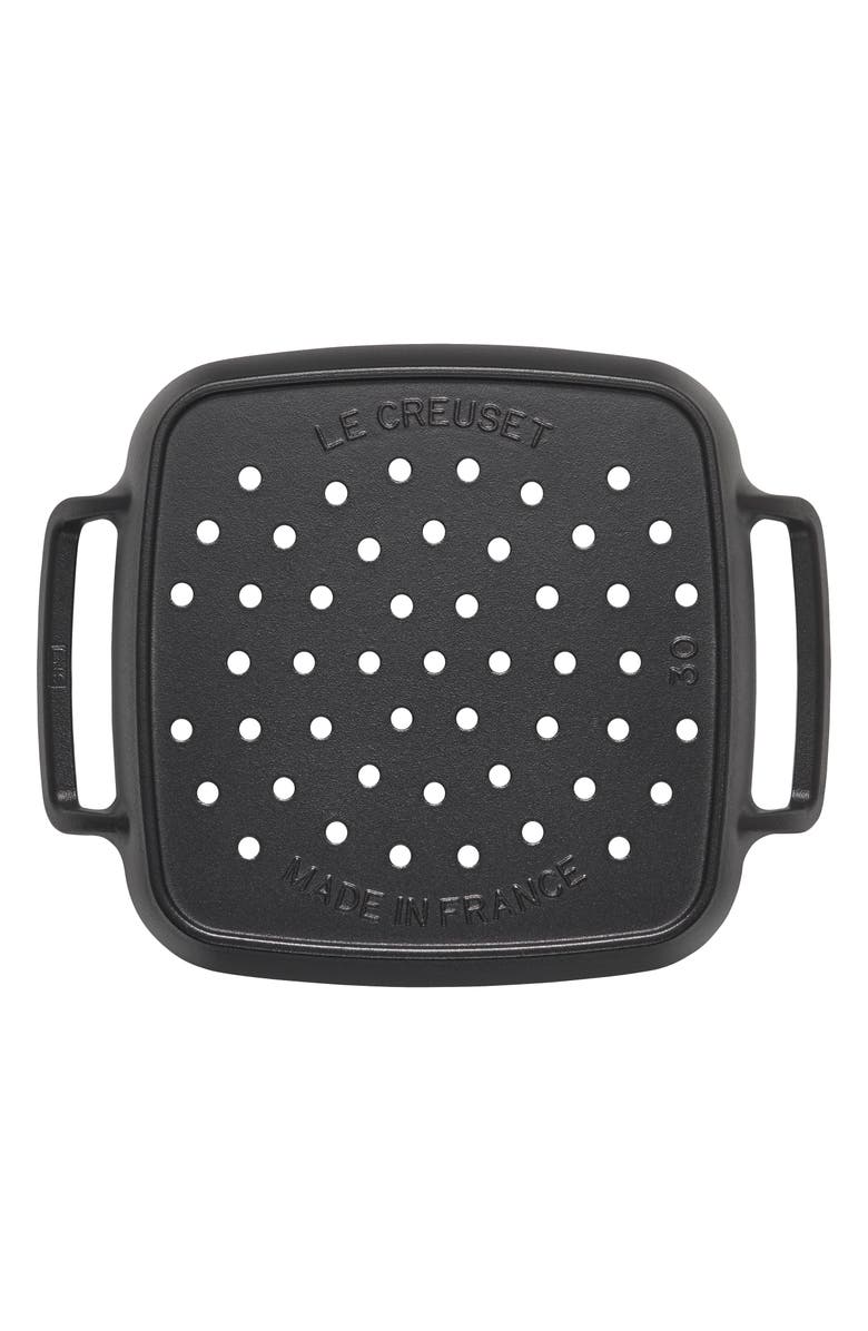 Le Creuset Alpine Cast Iron Square Grill Basket, Alternate, color, Matte Black