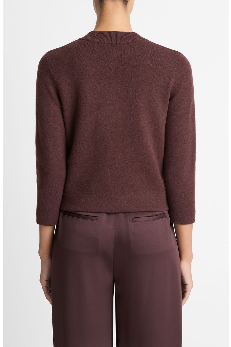 Shrunken Wool & Cashmere Snap Cardigan, Alternate, color, FIG