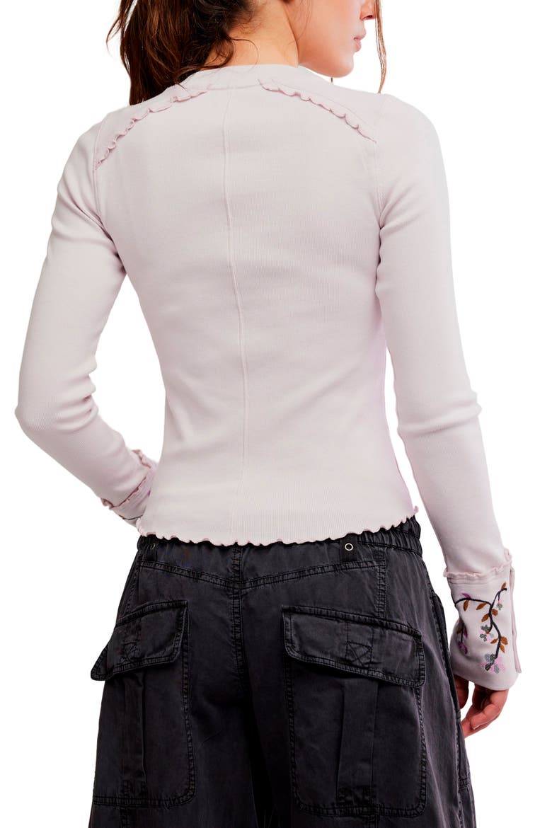 Fleur Embroidered Henley Top, Alternate, color, LAVENDER COMBO
