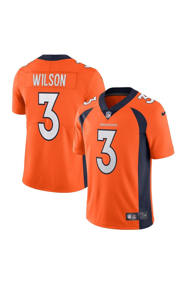 Nike Men's Nike Russell Wilson Orange Denver Broncos Team Vapor Limited Jersey, Main, color,