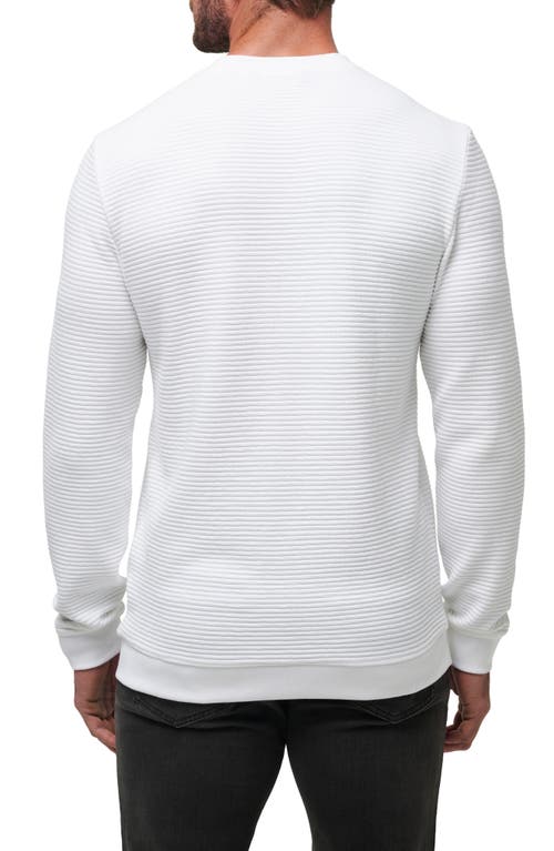 Travismathew Thick As Thieves Rib Crewneck Sweatshirt In White