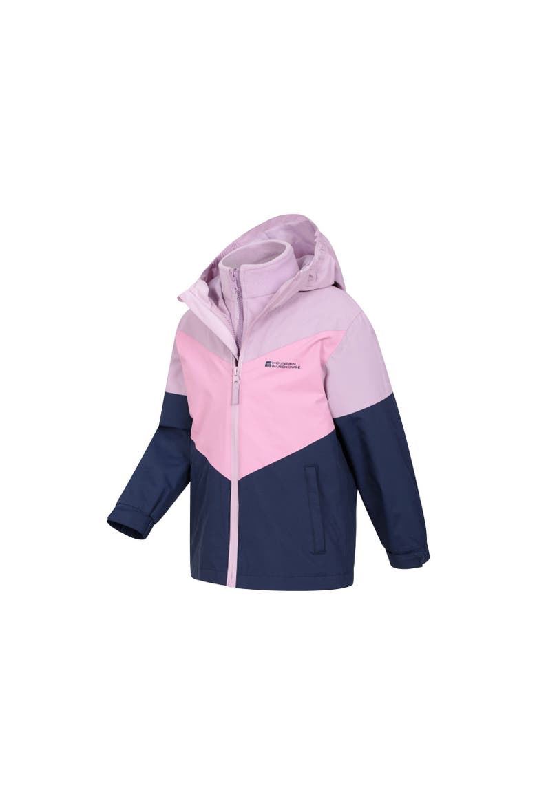 Childrens/Kids Lightning II 3 in 1 Waterproof Jacket, Alternate, color, Dark Blue and Pink