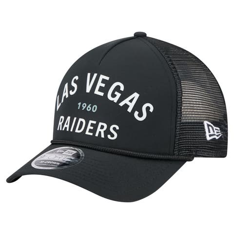 Men's New Era  Black Las Vegas Raiders Active Minimalist M-Crown A-Frame 9FORTY Adjustable Hat