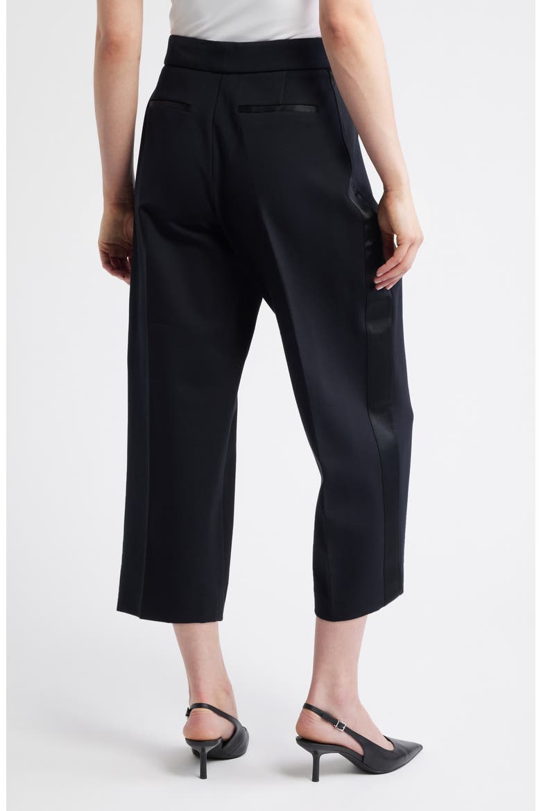 Ponte Knit Pleated Tuxedo Pants, Alternate, color, CLASSIC BLACK