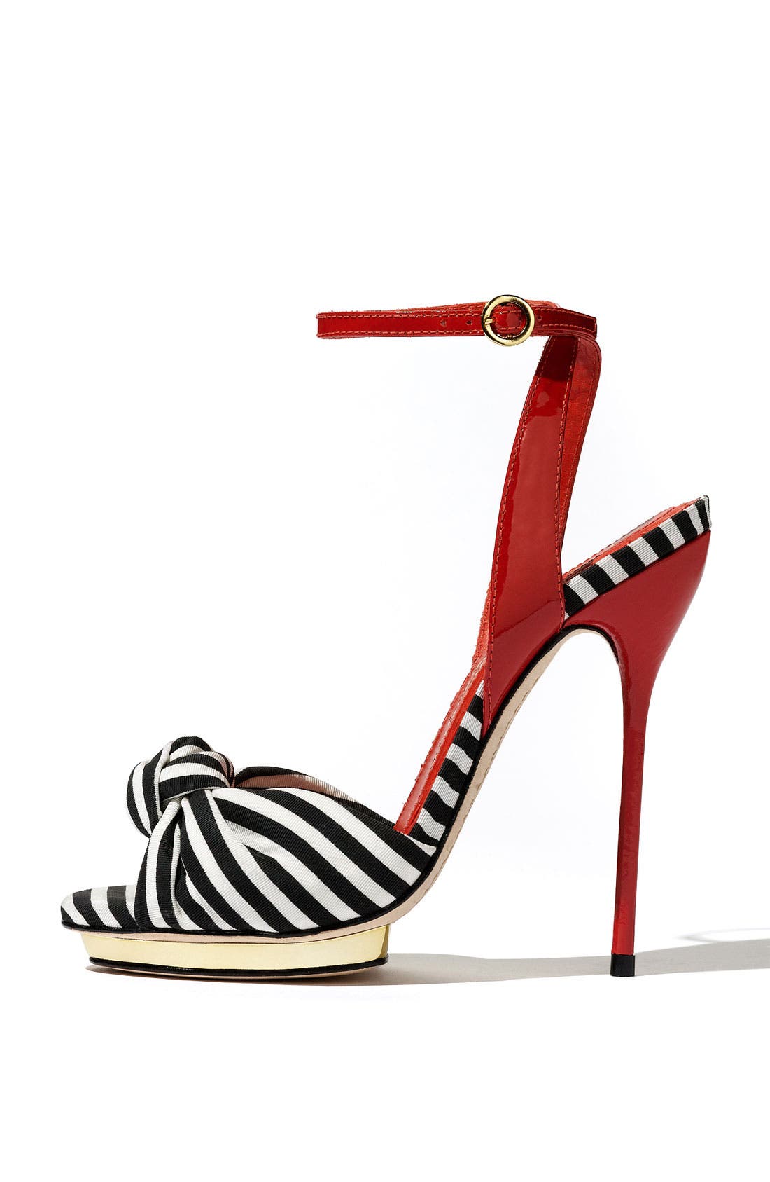 'Petra' Sandal, Alternate, color, BLACK/ RED