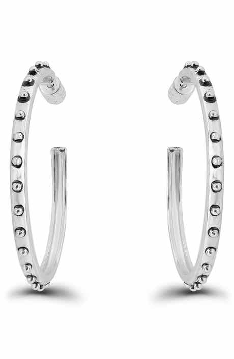Christian Siriano New York Oxidized Bead 30mm Hoop Earrings