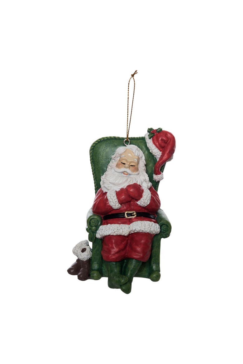 Relaxing Santa Christmas Tree Ornament Assortment of 3, Alternate, color, Green