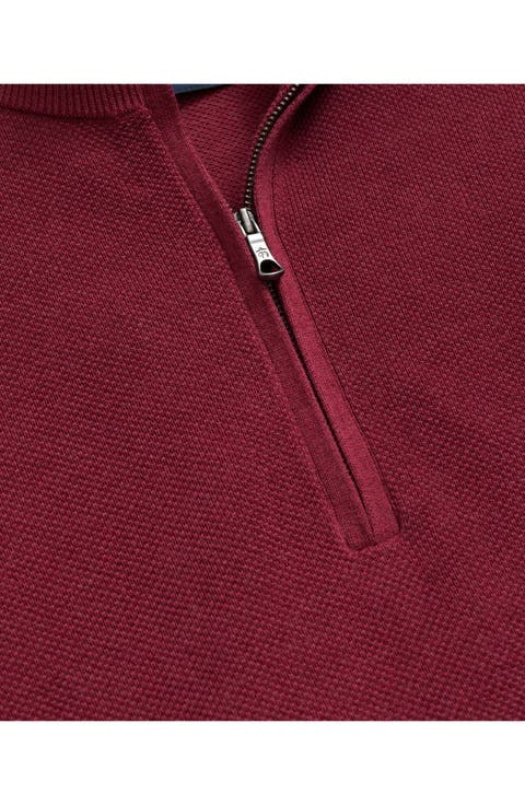 Supima Cotton Pique Quarter Zip Sweater