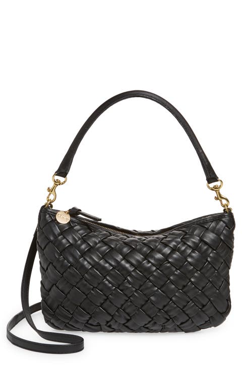 Petit Moyen Woven Leather Messenger Bag