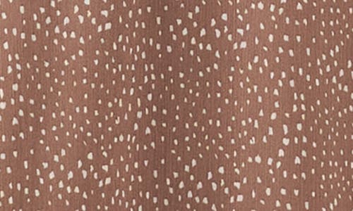 Chaus Dot Print Smock Waist Flutter Sleeve Midi Dress In Brown