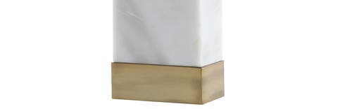 Jonathan Y Trevor Marble/iron Gold Modern Console Led Table Lamp In White/brass Gold