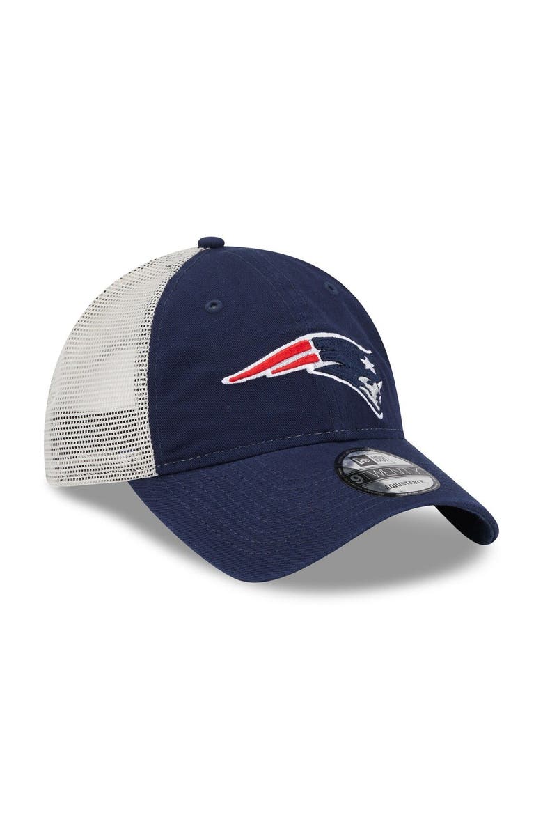 New Era Men's New Era Navy/Natural New England Patriots Loyal 9TWENTY Trucker Hat, Alternate, color, 