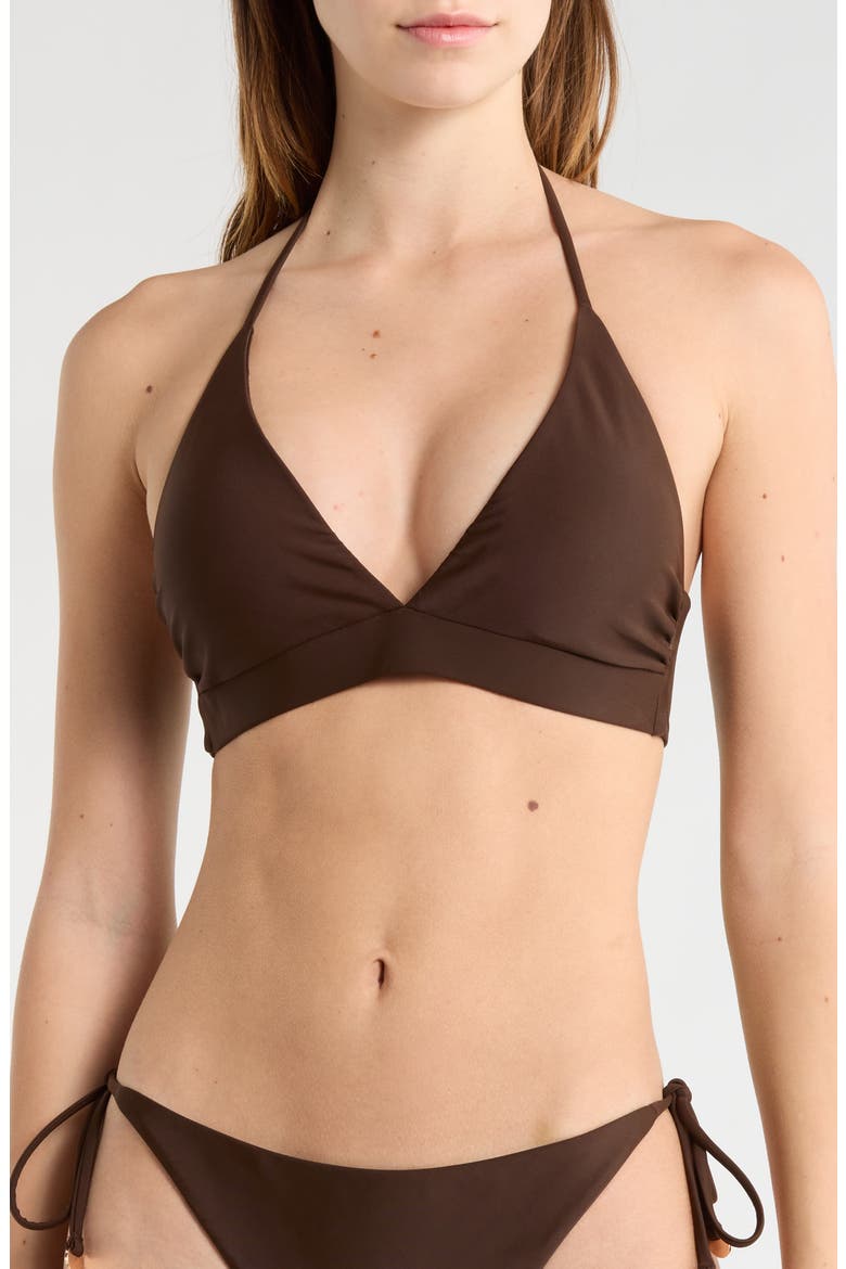 Gari Halter Bikini Top, Main, color, BEACH BROWN