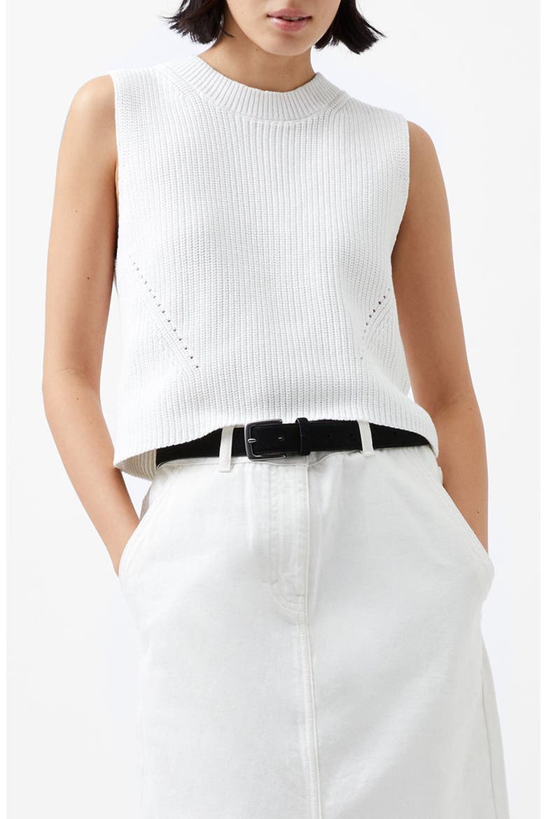 Mozart Crop Sweater Vest, Main, color, WINTER WHITE