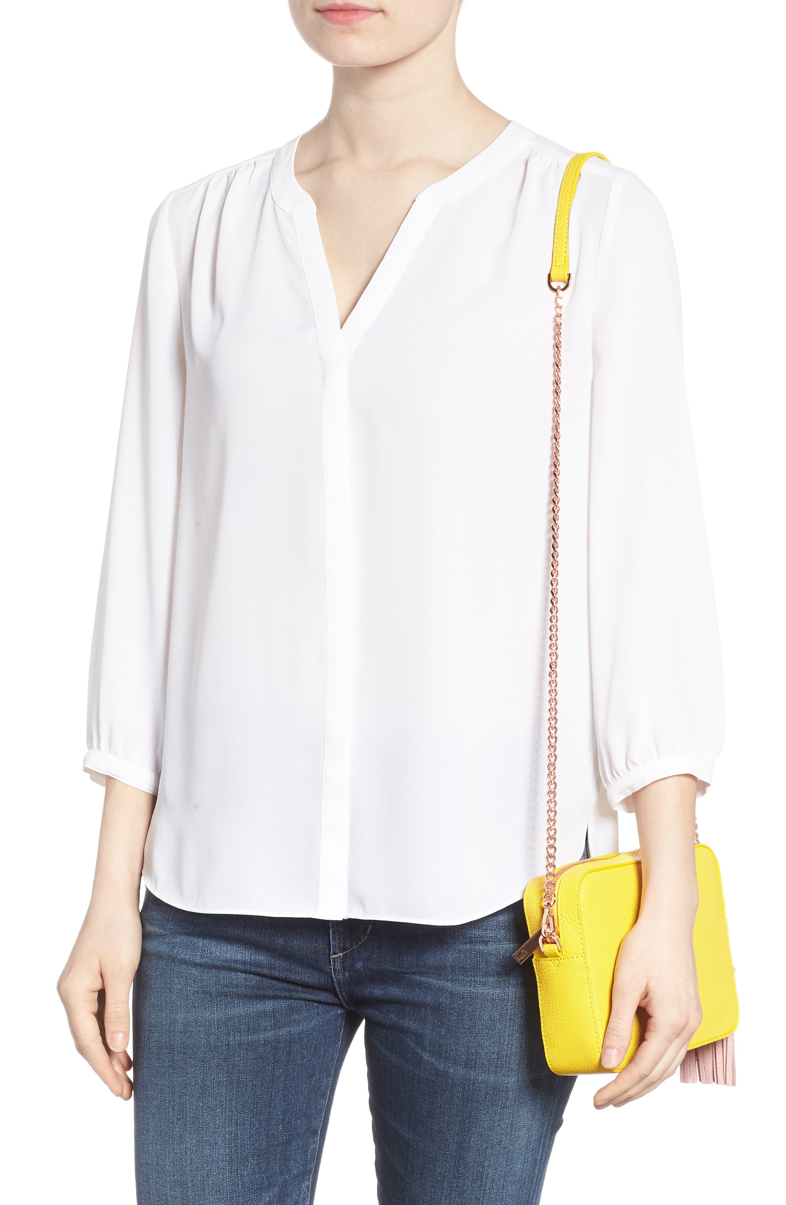 Salia Leather Camera Bag, Alternate, color, YELLOW