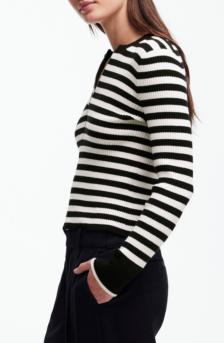 Madewell Stripe Zip Front Cardigan, Alternate, color,