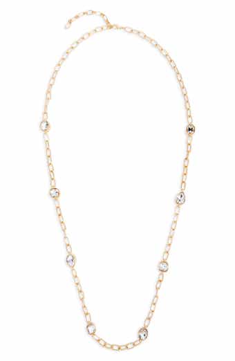Crystal Cascade Long Necklace