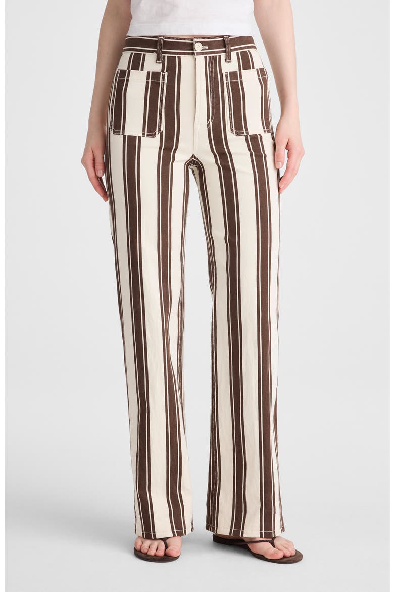 The Emmy Stripe Wide Leg Pants, Main, color, DARK BROWN STRIPE
