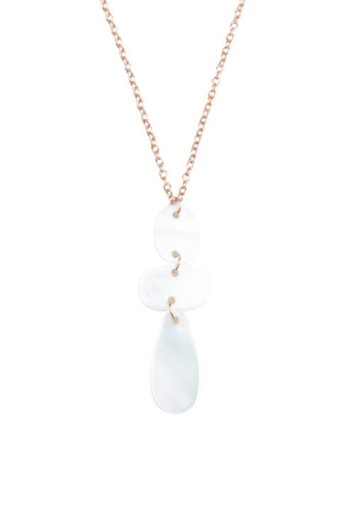 Mother-of-Pearl Round, Oblong & Raindrop Pendant Necklace