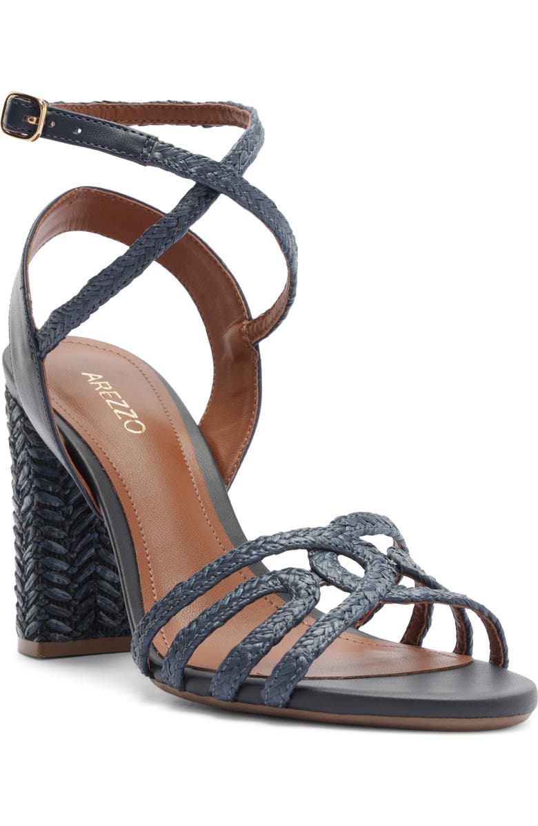 Arezzo Aria Ankle Strap Sandal, Main, color, Petroleo/ Navy Nautical