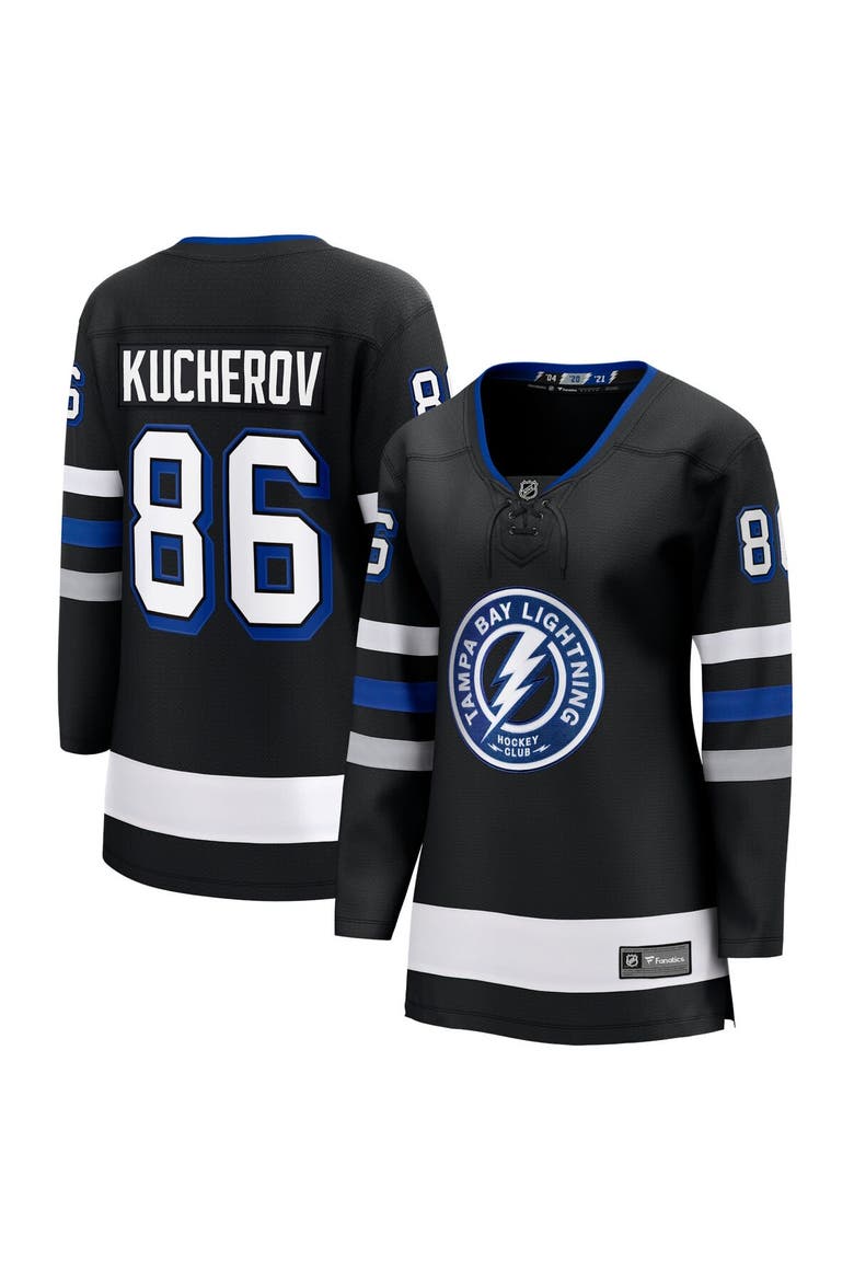 Women's Fanatics Nikita Kucherov Black Tampa Bay Lightning Alternate Premier Breakaway Player Jersey, Main, color, Black