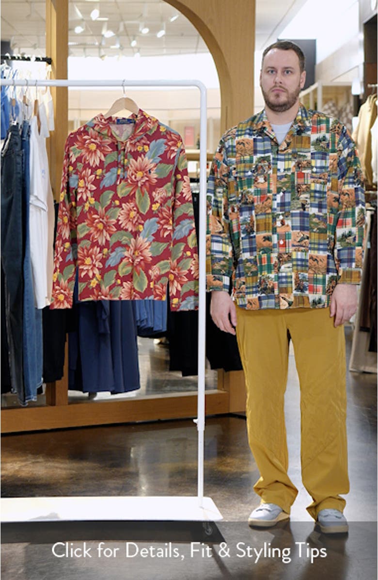 Floral Print Cotton Jersey Hooded T-Shirt, sales video thumbnail