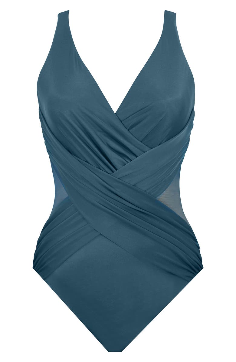 Miraclesuit<sup>®</sup> Illusionist Crossover One-Piece Swimsuit, Alternate, color, Nova Green