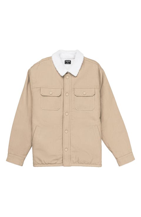 Industry Faux Shearling Lined Canvas Jacket