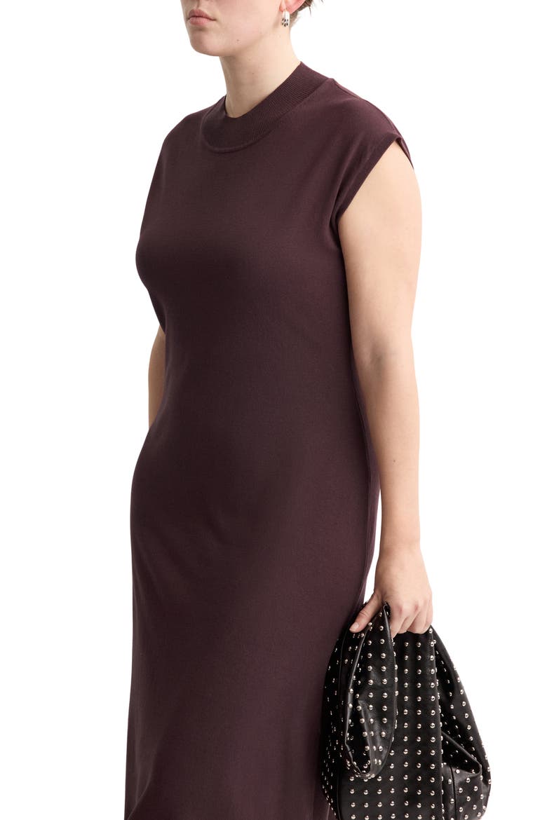 Mock Neck Midi Sweater Dress, Alternate, color, CHOCOLATE