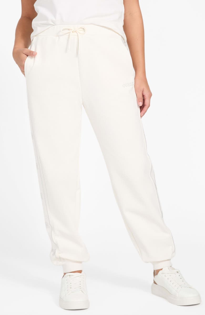 GUESS Octavia Rhinestone Joggers, Main, color, Cream