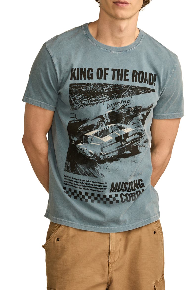 Mustang Cobra Cotton Graphic T-Shirt, Main, color, PROVINCIAL BLUE