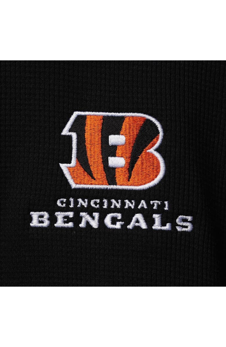 DUNBROOKE Men's Dunbrooke Black Cincinnati Bengals Logo Maverick Thermal Henley Long Sleeve T-Shirt, Alternate, color, Black