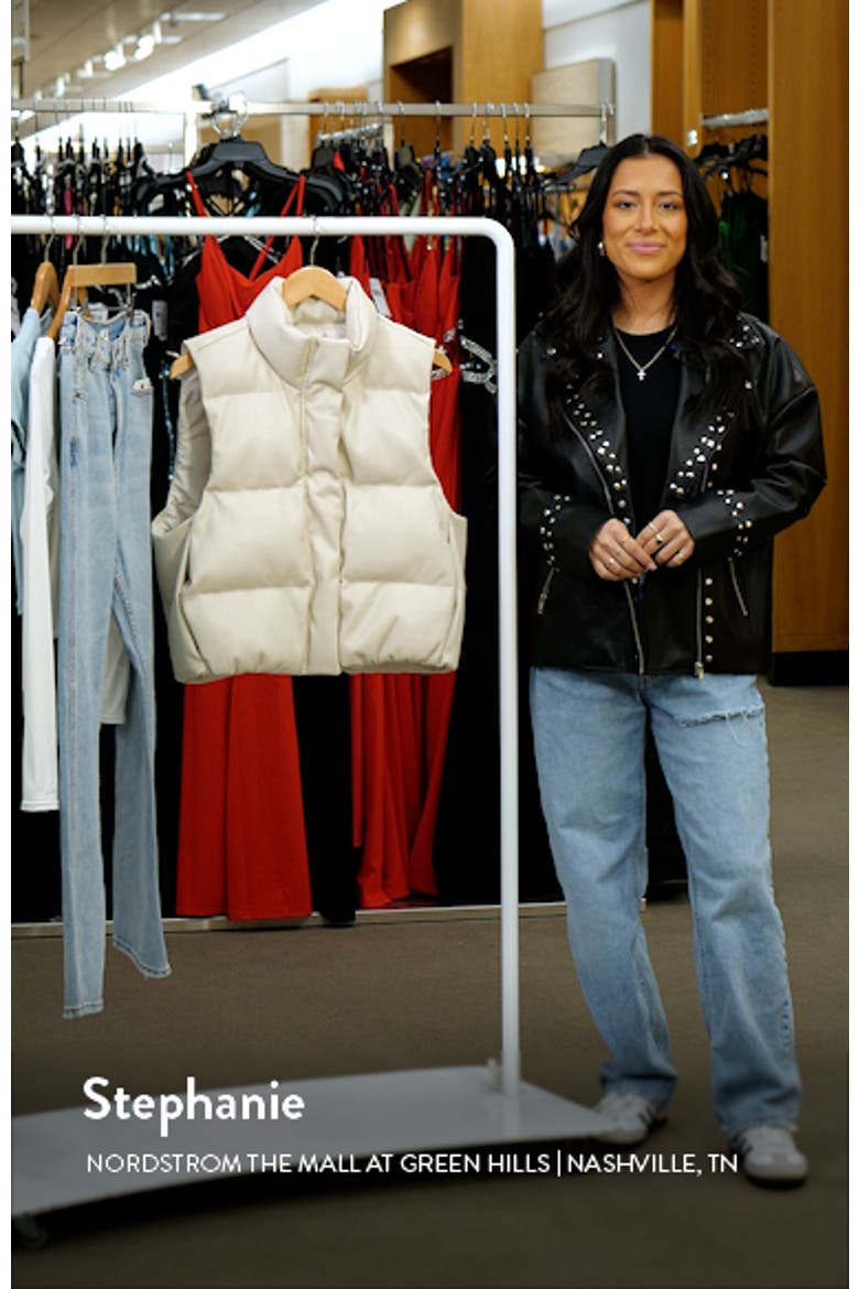 Faux Leather Crop Puffer Vest video