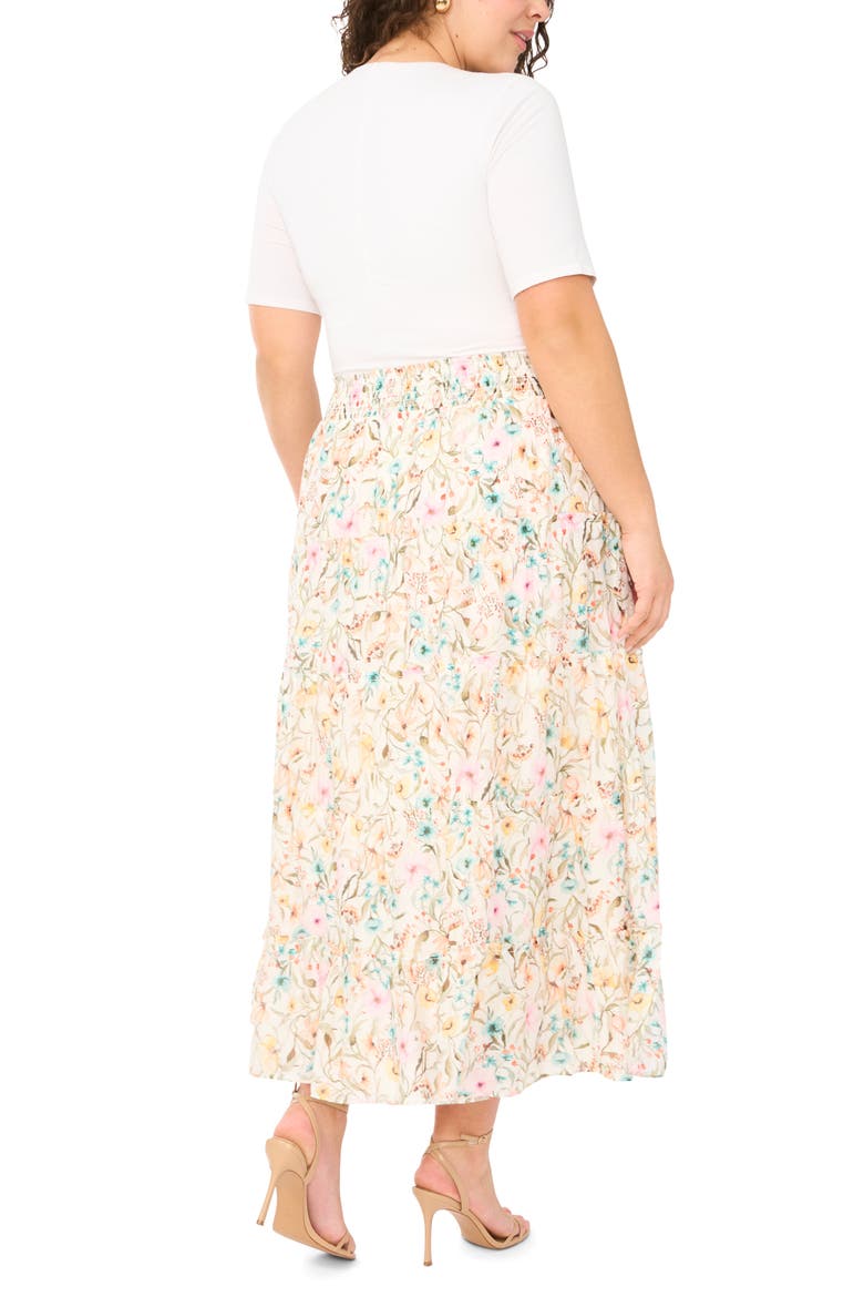 Floral Tiered Skirt, Alternate, color, ANTIQUE WHITE