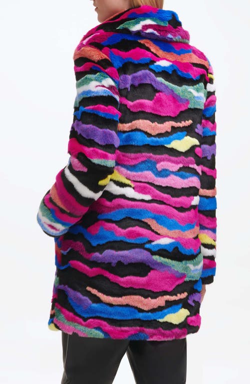 Karl Lagerfeld Faux Fur Jacket In Multi