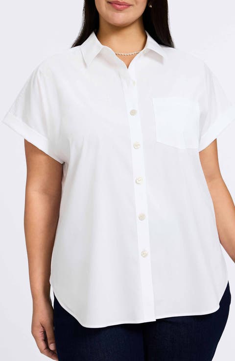 Abigail Short Sleeve Button-Up Shirt (Plus)