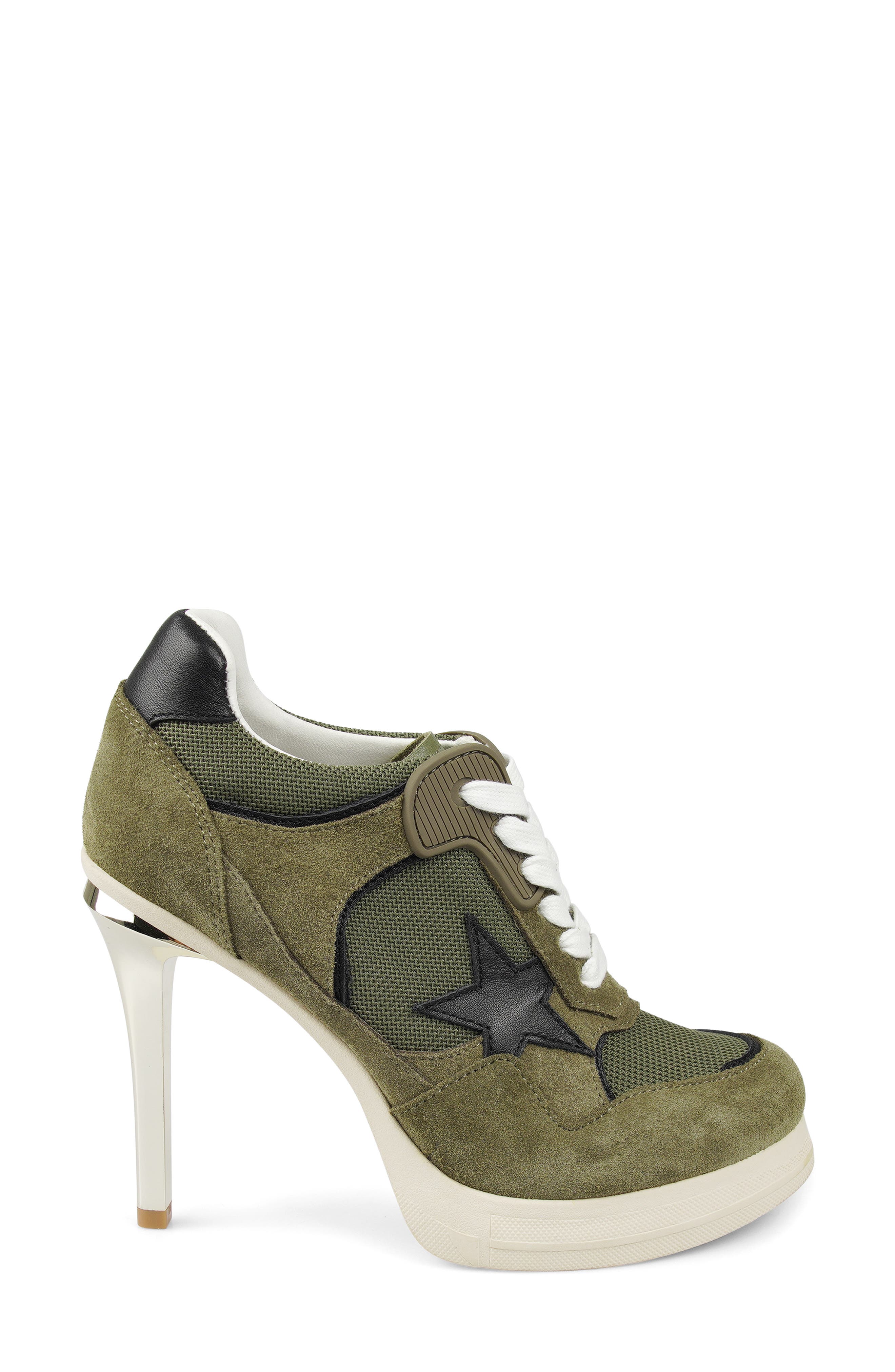 Stiletto Platform Pump, Alternate, color, ARMY GREEN SUEDE