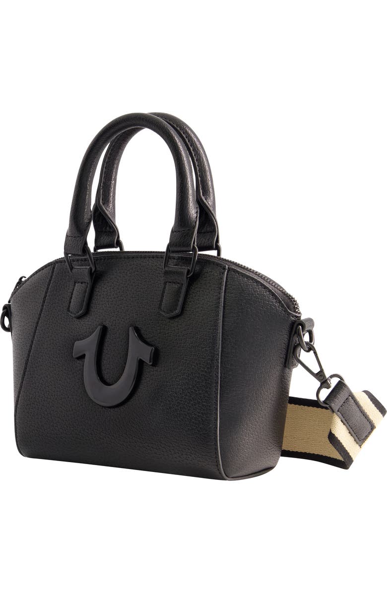 True Religion Logo Strap Mini Satchel, Alternate, color, Black
