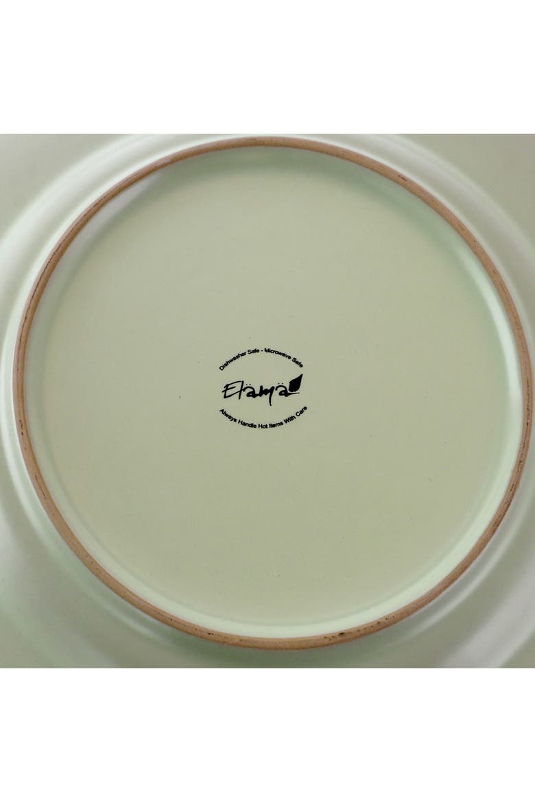 Retro Bloom 16 Piece Luxurious Stoneware Dinnerware, Alternate, color, Green