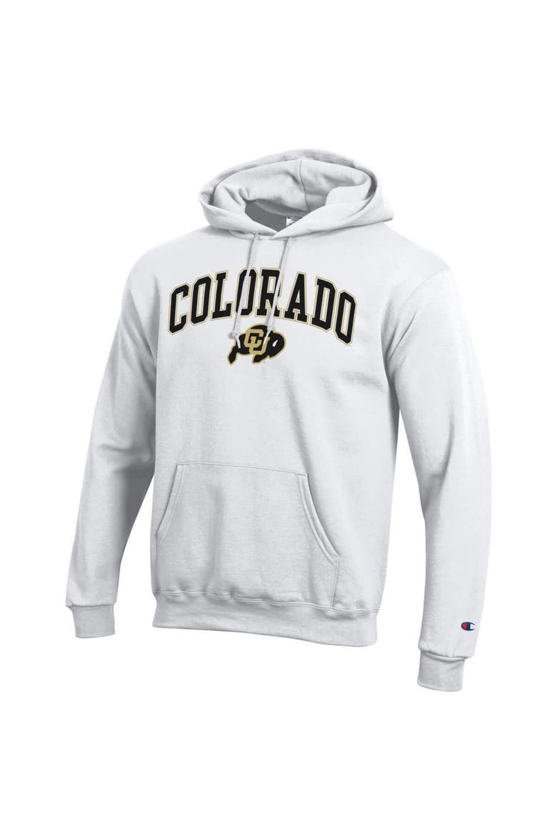 Men's Champion  White Colorado Buffaloes Arch Over Logo Pullover Hoodie, Alternate, color, White