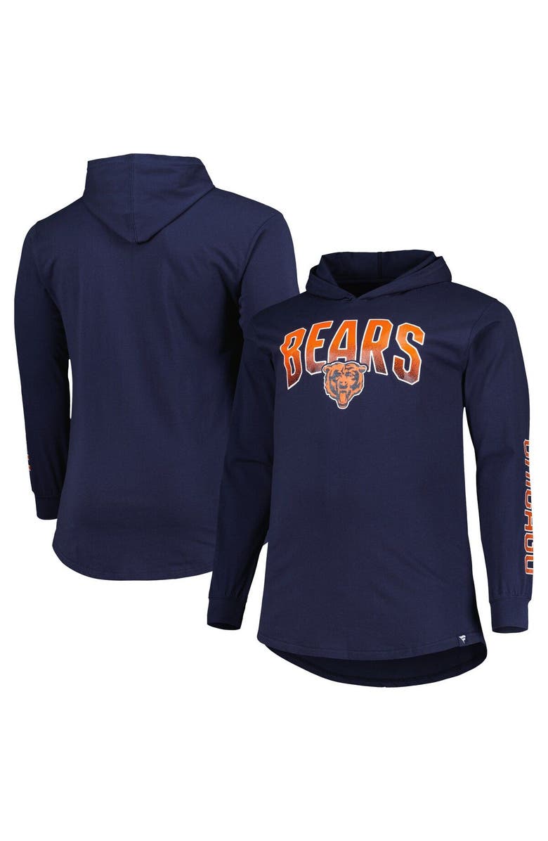 FANATICS Men's Fanatics Branded Navy Chicago Bears Big & Tall Front Runner Pullover Hoodie, Main, color,