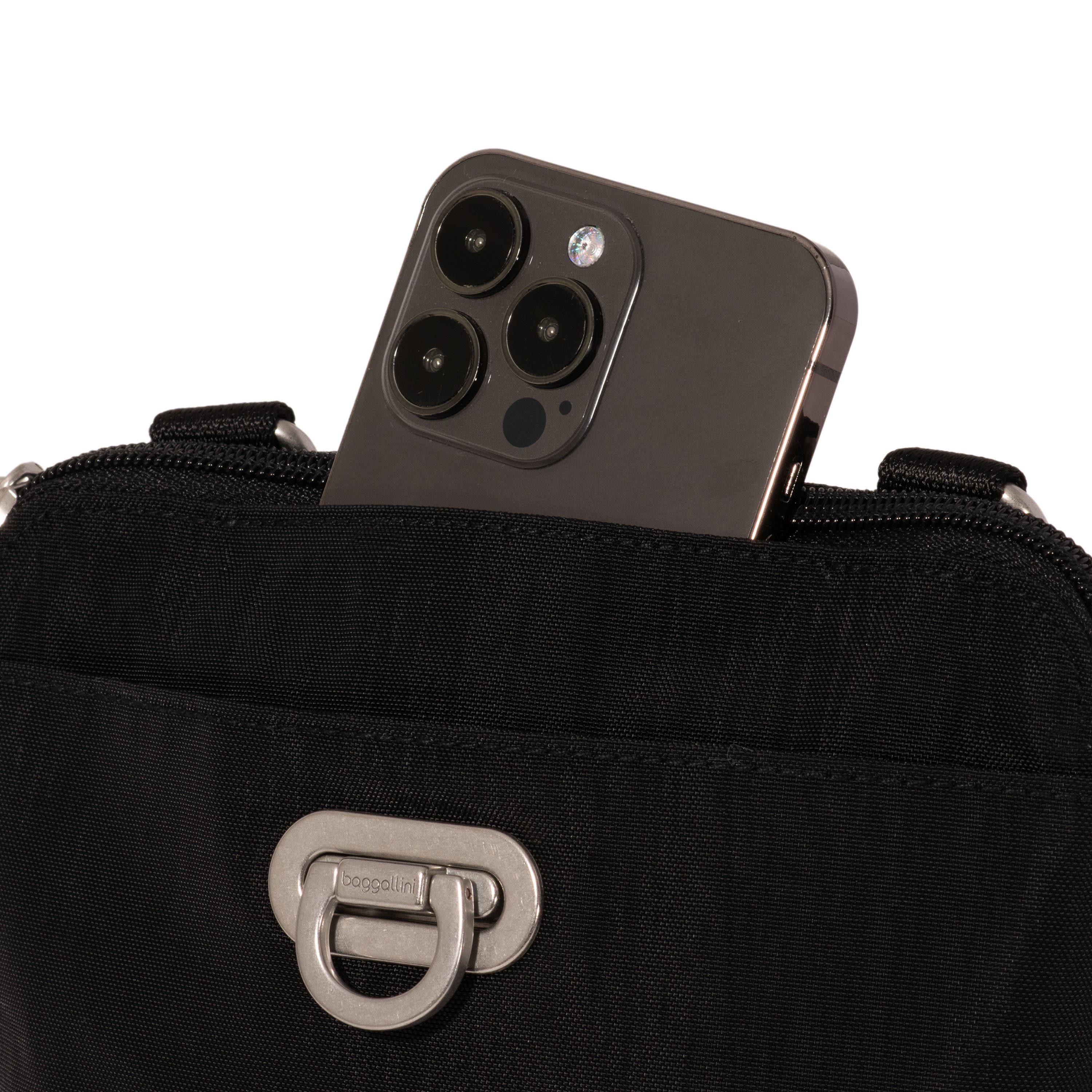 BAGGALLINI Coastal Flip Lock Mini Crossbody, Alternate, color, Black