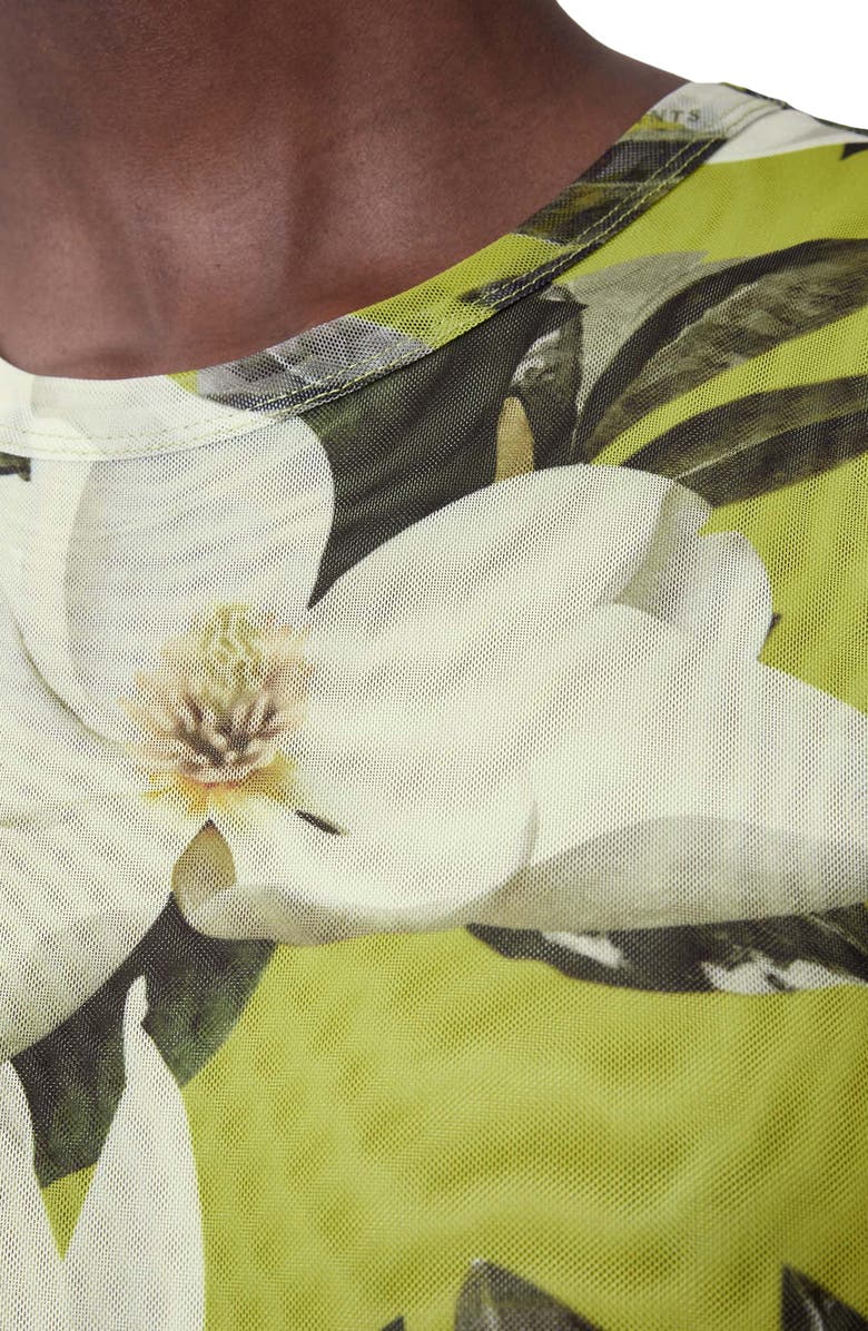 AllSaints Ellie Floral Mesh T-Shirt, Alternate, color,