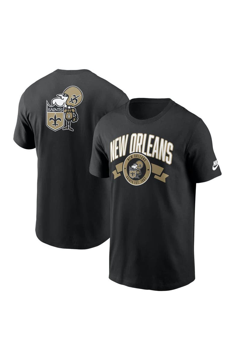 Nike Men's Nike Black New Orleans Saints Rewind Front and Back Hit Essential T-Shirt, Main, color, Black