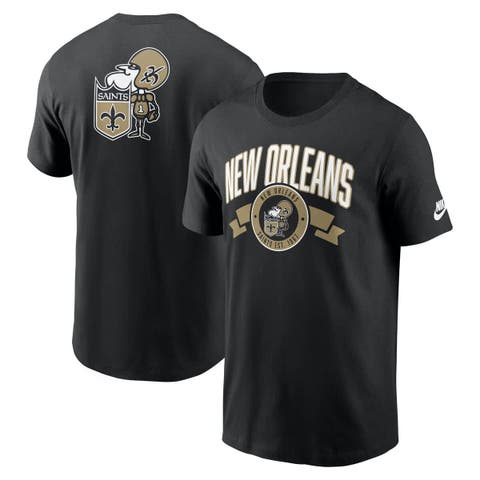Men's Nike Black New Orleans Saints Rewind Front and Back Hit Essential T-Shirt