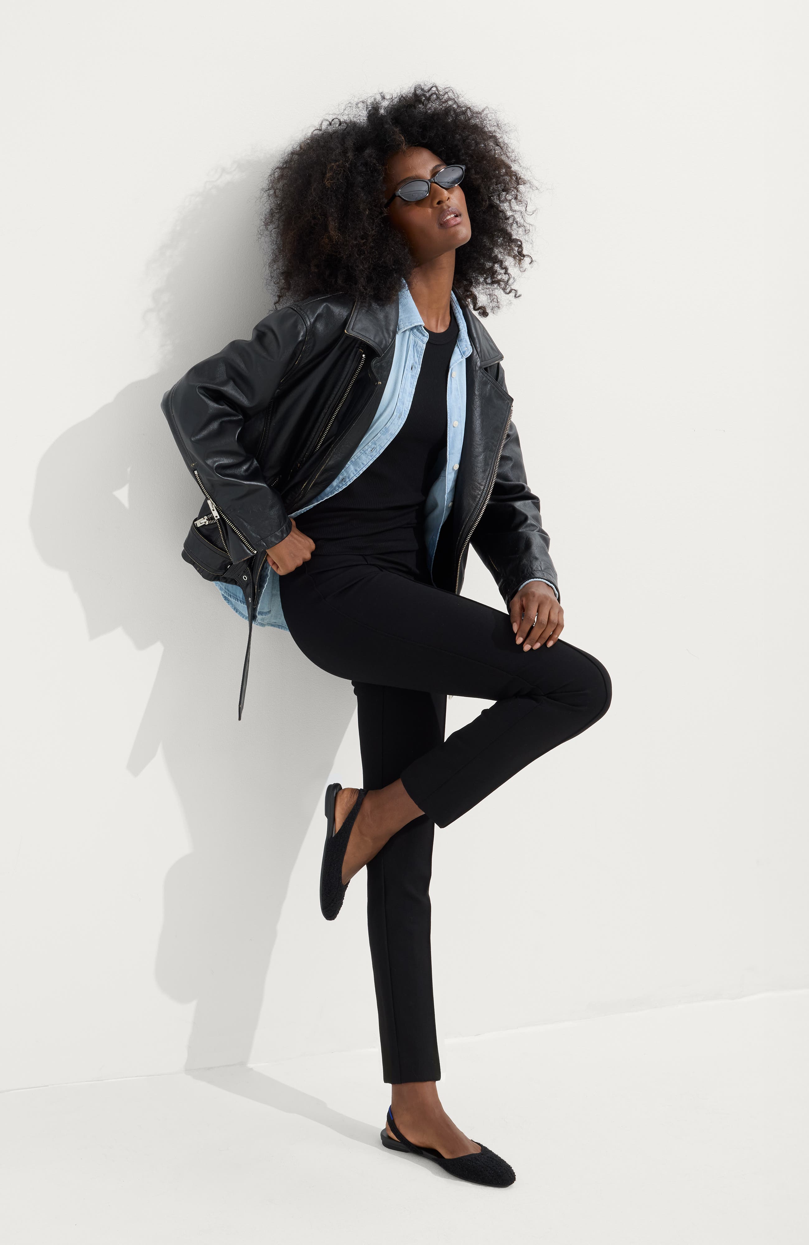 Rothy's The Almond Slingback, Alternate, color, Black Bouclé