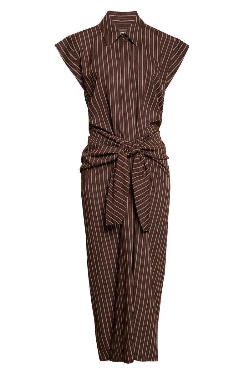 A.L.C. Emilia Stripe Tie Front Shirtdress, Alternate, color, Ganache Stripe