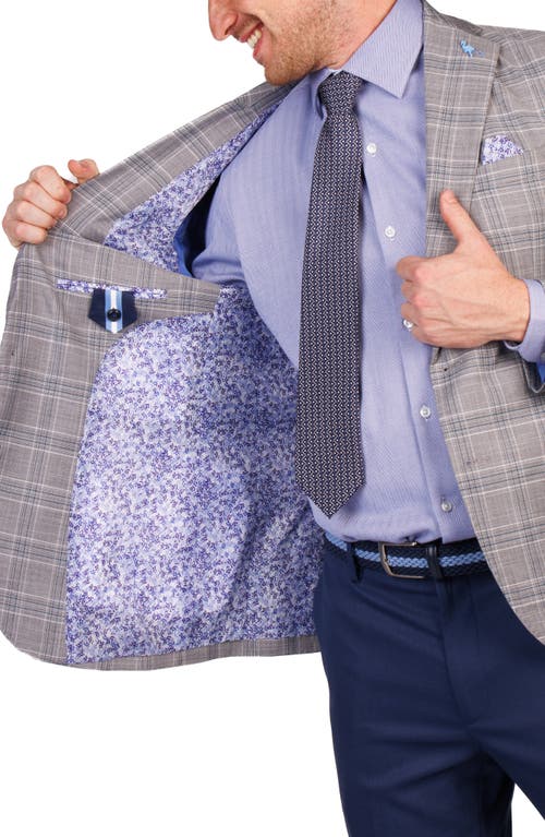 Tailorbyrd Modern Fit Textured Shadow Plaid Sport Coat In Gray